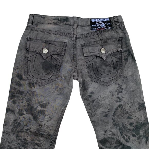 VINTAGE True Religion Jeans Size 36 JOEY SUPER T Gray Camo - Picture 4 of 11